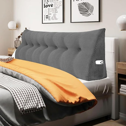 WOWMAX Headboard Wedge Pillow King Triangular Headboard Pillow Bed Wedge Pillow by WOWMAX