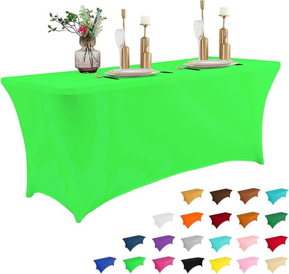 IVAPUPU 6FT Table Cloth for Rectangular Fitted Events Stretch Green Table by IVAPUPU