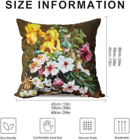 Vintage Floral Bouquet 20x20 Plush Throw Pillow Case, Double-Sided Printed - Image 2