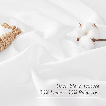 NICETOWN White Linen Kitchen Curtains 36 inches Long, Grommet Short Curtains - Image 4