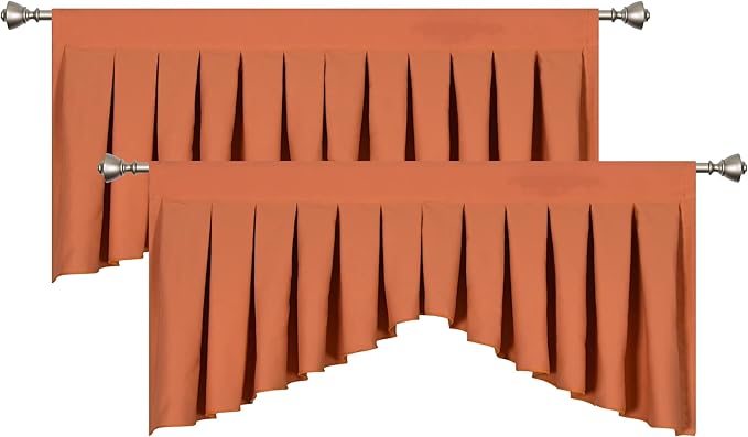 Valances for Windows Orange Red Window Valance for Living Room Rod Pocket - Image 3