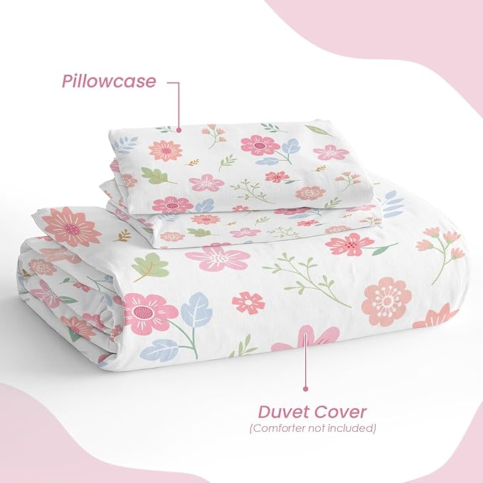 SANDJEST Floral Duvet Cover Sets Full Size - Image 4