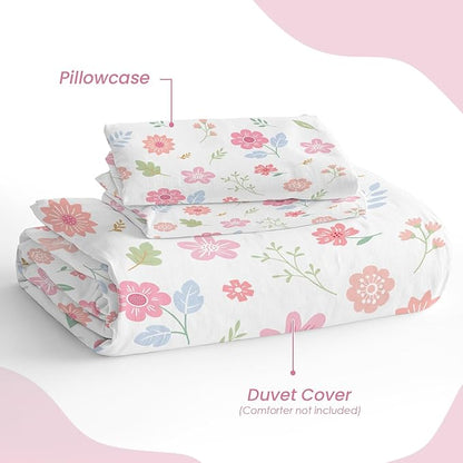 SANDJEST Floral Duvet Cover Sets Full Size - Image 4