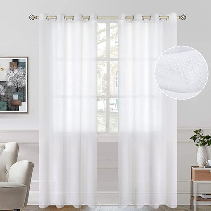 BGment Natural Linen Look Semi Sheer Curtains by BGment