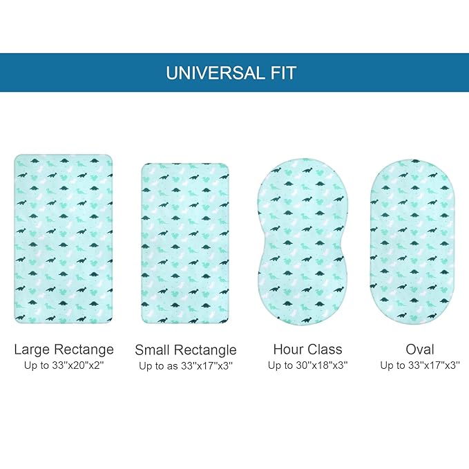 Bassinet Sheet 4 Pack for Baby Boys, Bassinet Sheets Ultra Soft Universal Fit - Image 5