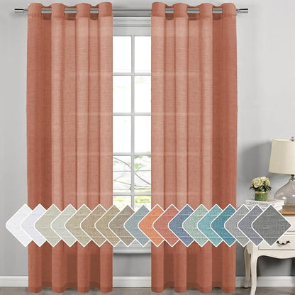 H.VERSAILTEX Linen Curtains Natural Linen Blended Curtain Panels by HVERSAILTEX