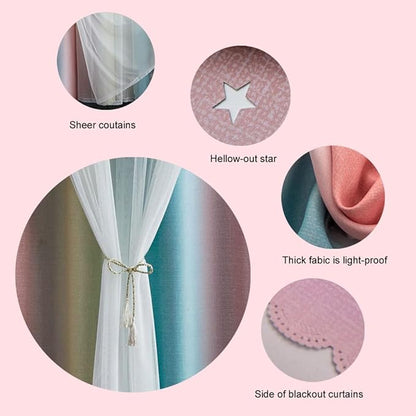 FANLI Ombre Rainbow Blackout Curtains - Image 3