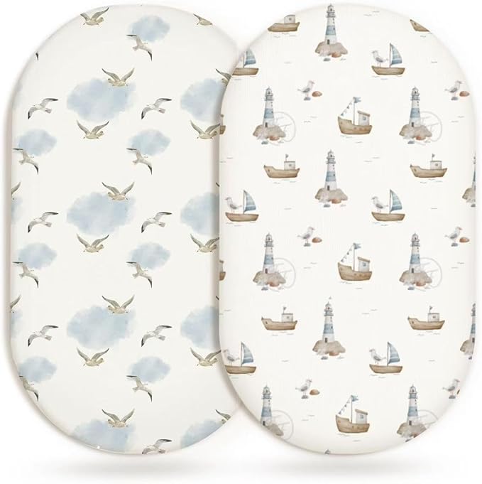 Bassinet Sheets for Baby Girls Boys 2 Pack, Fitted Baby Mattress Sheet for by Home