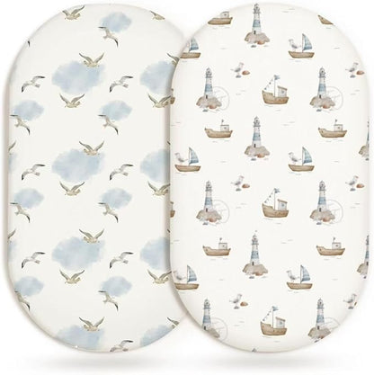 Bassinet Sheets for Baby Girls Boys 2 Pack, Fitted Baby Mattress Sheet for by Home