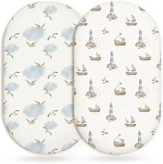 Bassinet Sheets for Baby Girls Boys 2 Pack, Fitted Baby Mattress Sheet for by Home
