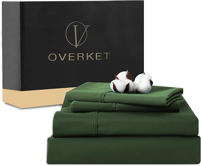 100% Egyptian Cotton Sheets Cal King Sheet Set 4PCS 1000 Thread Count Sateen by overket