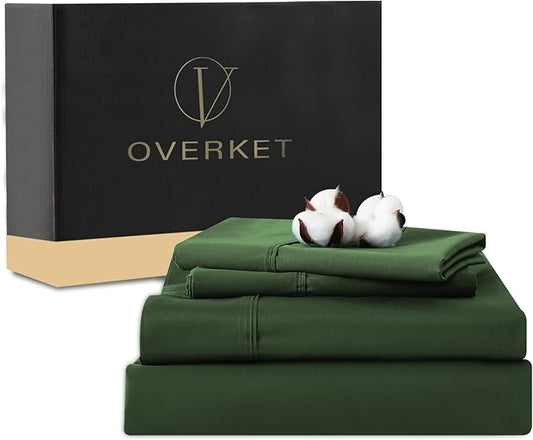 100% Egyptian Cotton Sheets King Size 4PCS 1000 Thread Count Sateen Weave Soft by overket