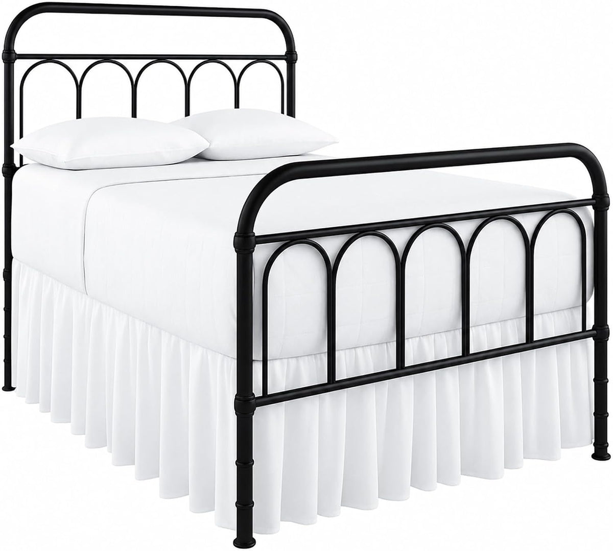 ruffled bed skirt full size 18 inch drop, main product view