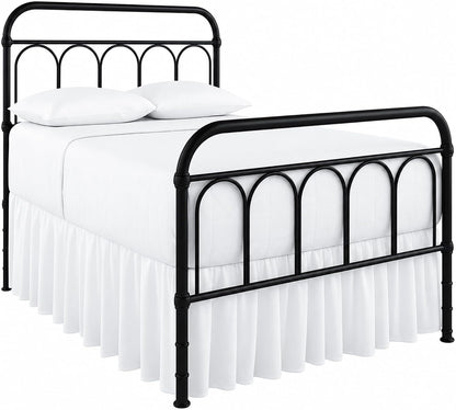 ruffled bed skirt full size 18 inch drop, main product view