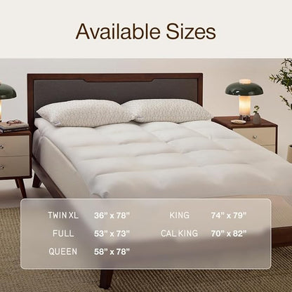 Coop Home Goods Essence Down Alternative Mattress Topper Twin, Plush 2-Inch - Image 9