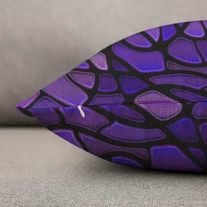 TKS MITLAN Glass Mosaic Pillow Covers 18 x 18 Inch Purple Abstract Stained - Image 6