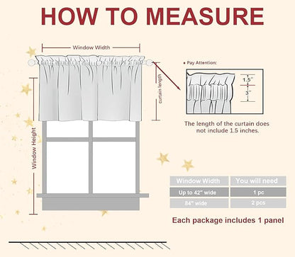 Hiasan Red Valance Curtains Light Filtering Rod Pocket Window Valances Curtains - Image 5