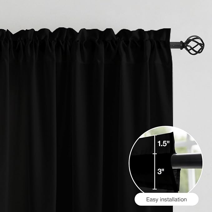 Anmao Non-See-Through Black Privacy Curtains - Image 6