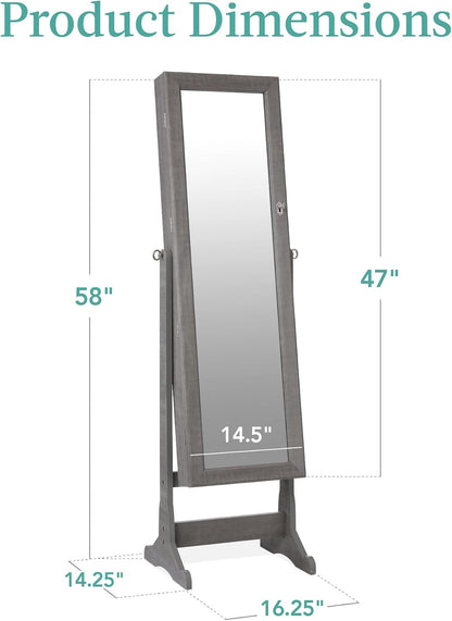 best choice products freestanding jewelry armoire cabinet, full on a desk or shelf