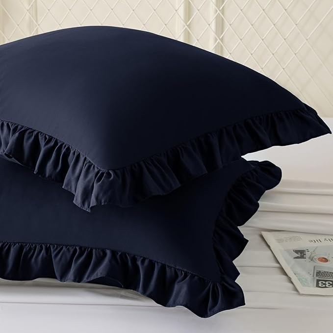KKJIAF Ruffle Pillow Cases 18x18 Inches, Microfiber Wrinkle Resistant Pillow - Image 2
