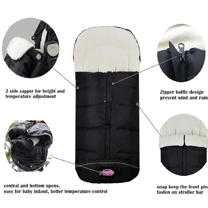 German Designed Universal Stroller Footmuff, 5 Way Zippers Style - Image 3