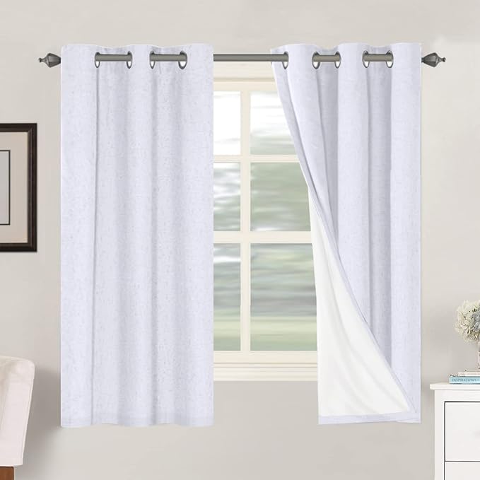 H.VERSAILTEX Primitive Linen Curtains 100% Blackout Curtain Drapes Burlap by HVERSAILTEX