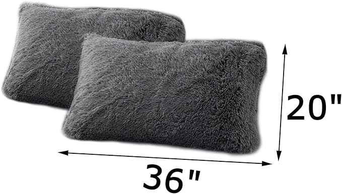 MorroMorn Decorative Pillows Covers, 2 Packs Faux Fur Pillow Cases, Luxury - Image 2