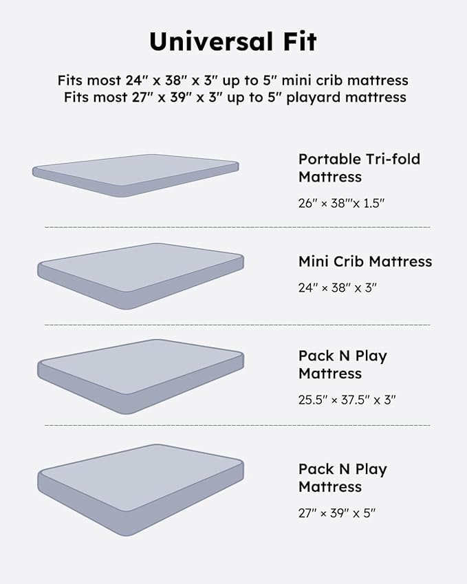 Pack and Play Sheets Fitted, Mini Crib Sheets 2-Pack - Image 5