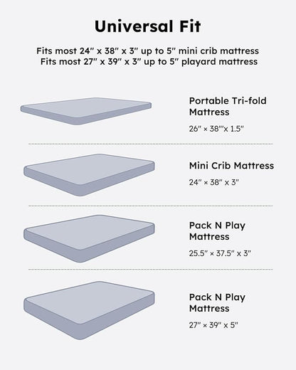 Pack and Play Sheets Fitted, Mini Crib Sheets 2-Pack - Image 5