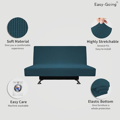 Easy-Going Stretch Futon Slipcover Armless Futon Bed Cover Furniture Protector - Image 3