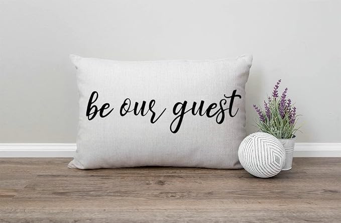 Solekla Be Our Guest Cotton Linen Decorative Throw Pillow Case Cushion Cover - Image 4