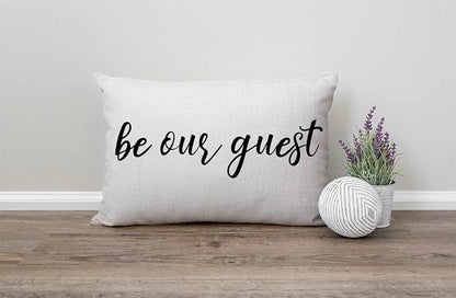 Solekla Be Our Guest Cotton Linen Decorative Throw Pillow Case Cushion Cover - Image 4