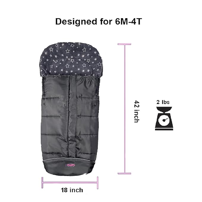Front Height Adjustable Winter Waterproof Stroller Bunting Bag, Winter Stroller - Image 8