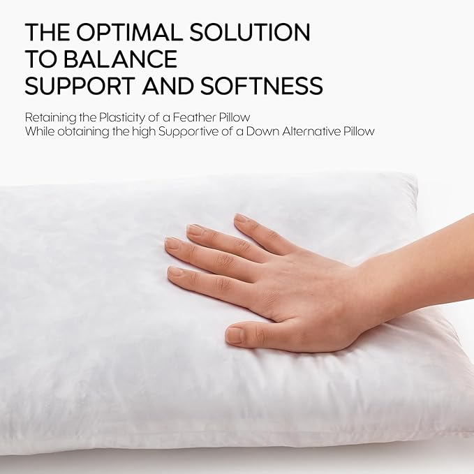 Feather Throw Pillow Inserts Set of 4, Soft Fluffy Square 16 x 16 Inches - Image 2