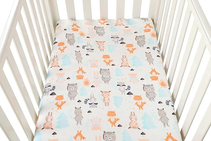 Pack n Play Sheet Stretchy Fitted Portable Mini Crib Sheets Set 3 Pack - Image 4