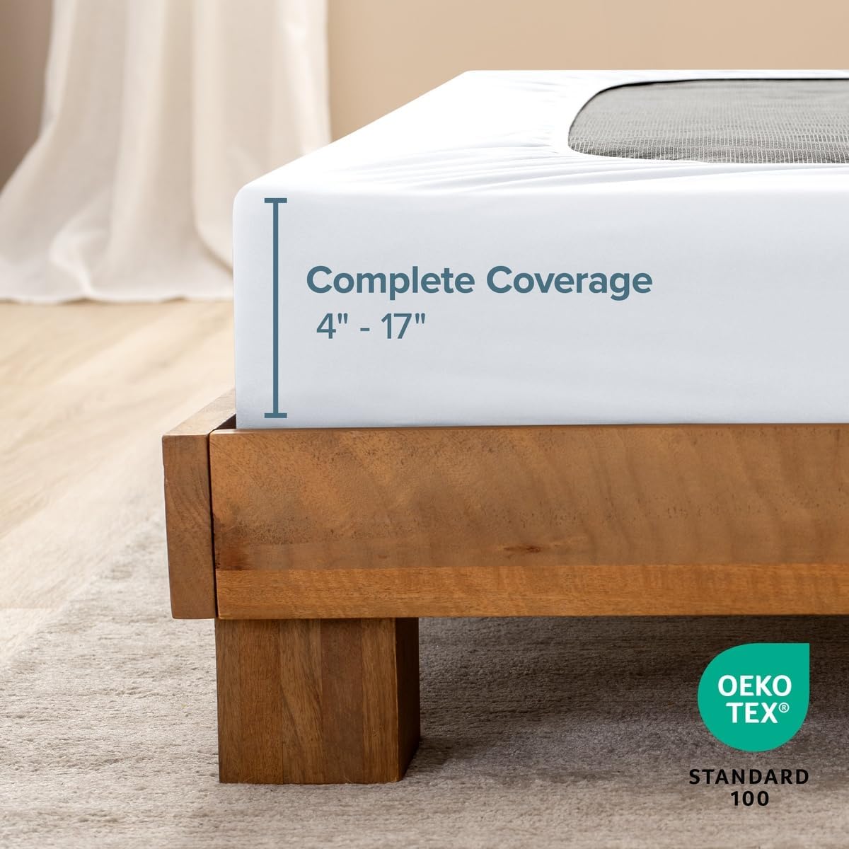 bare home king size box spring cover wrap showing dimensions