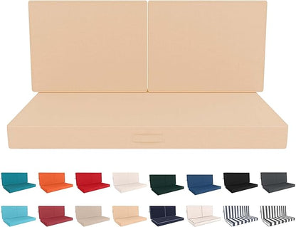 Outdoor Loveseat Cushion Set 46 x 26 Inch, Waterproof & Fade-Resistant Deep by Vulacko