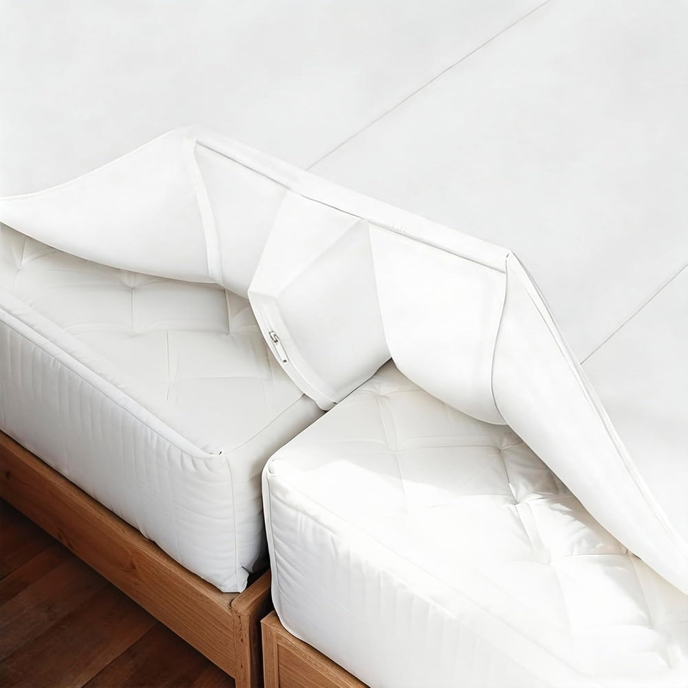 Bed Bridge Twin to King Converter Kit, Gap Filler for Two Twin Beds, White