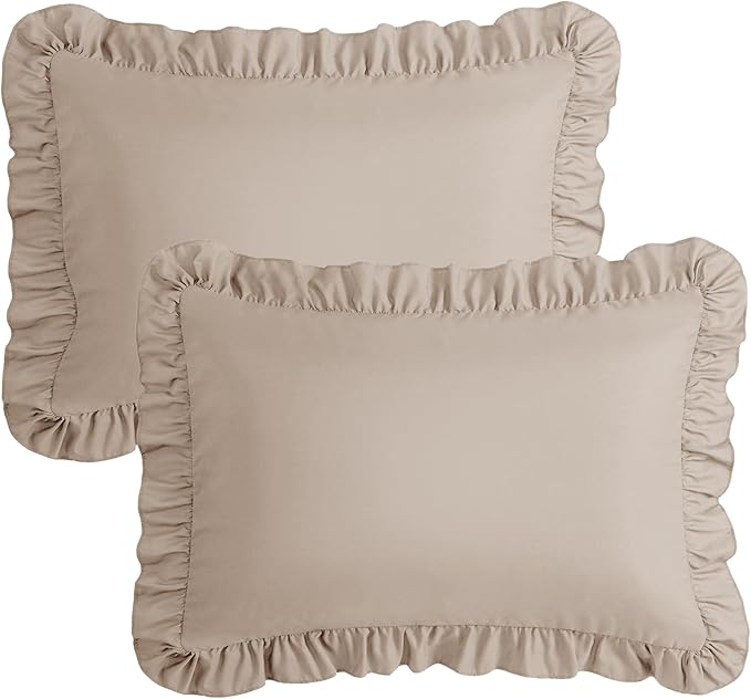 KKJIAF Ruffle Pillow Cases King Size Set of 2, Ruffled Pillow Covers - Image 7