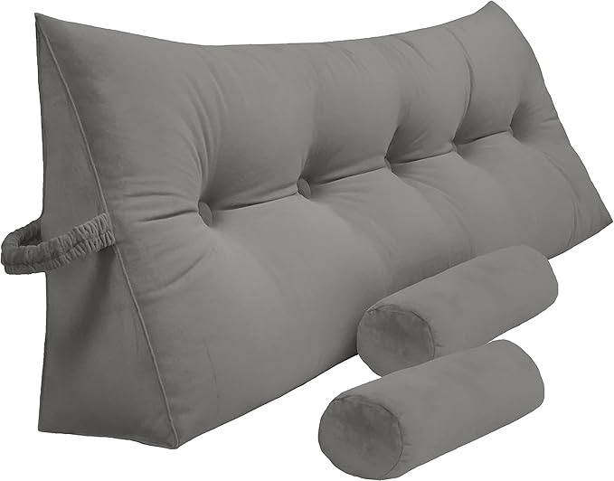 Triangular Reading Bedrest Pillow Large Bolster Cushion Headboard Backrest by PEACHWELL