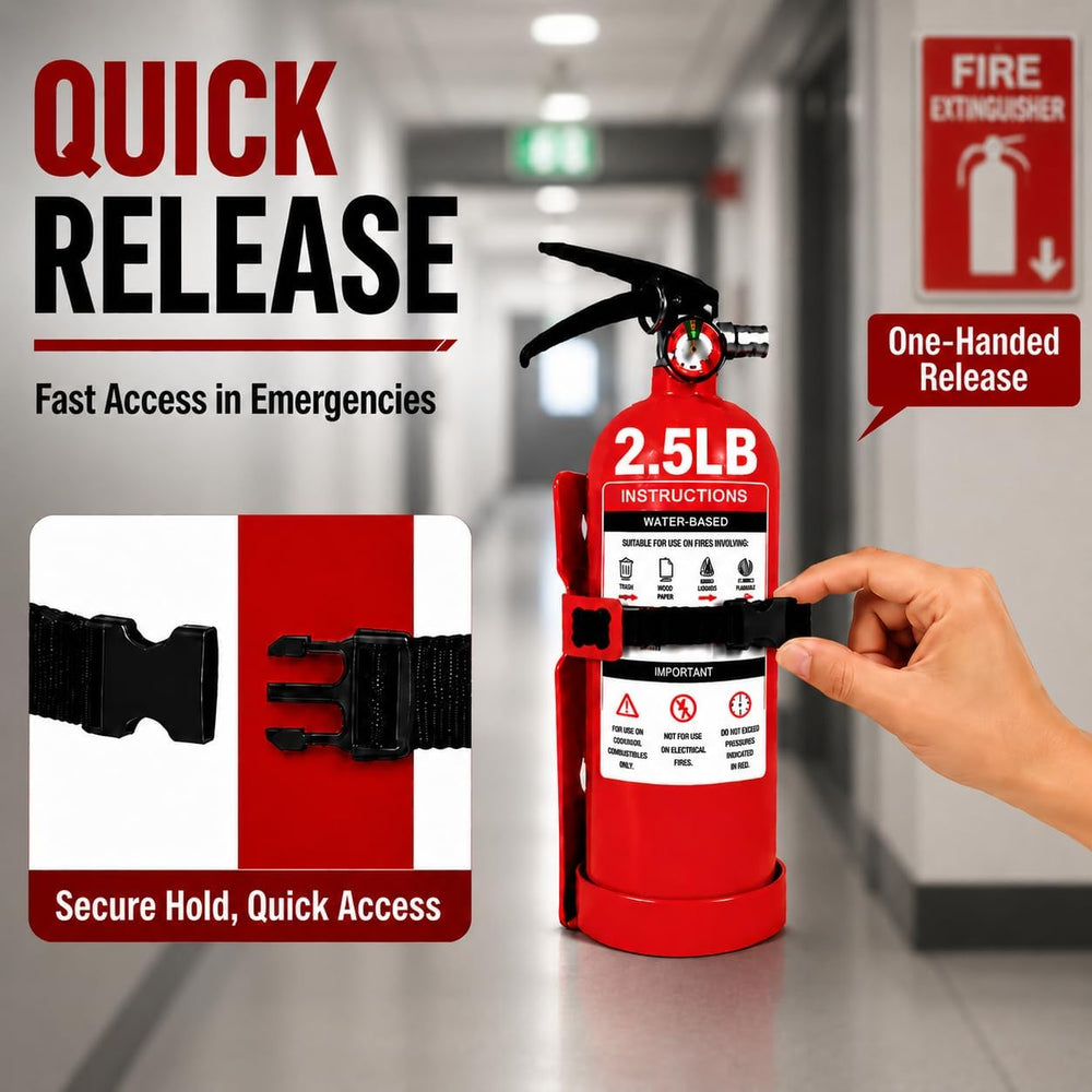 2.5LB Fire Extinguisher Wall Mount Bracket - Heavy Duty Quick Release Holder ...