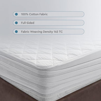 YATAS BEDDING Perle Quilted Fitted Mattress Protector, Machine Washable and - Image 2