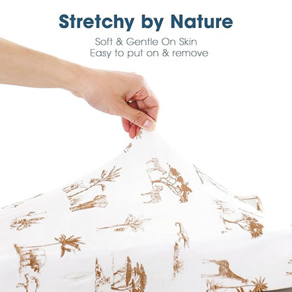 GRSSDER Stretch Ultra Soft Jersey Knit Changing Pad Cover Set 2 Pack, Change - Image 6
