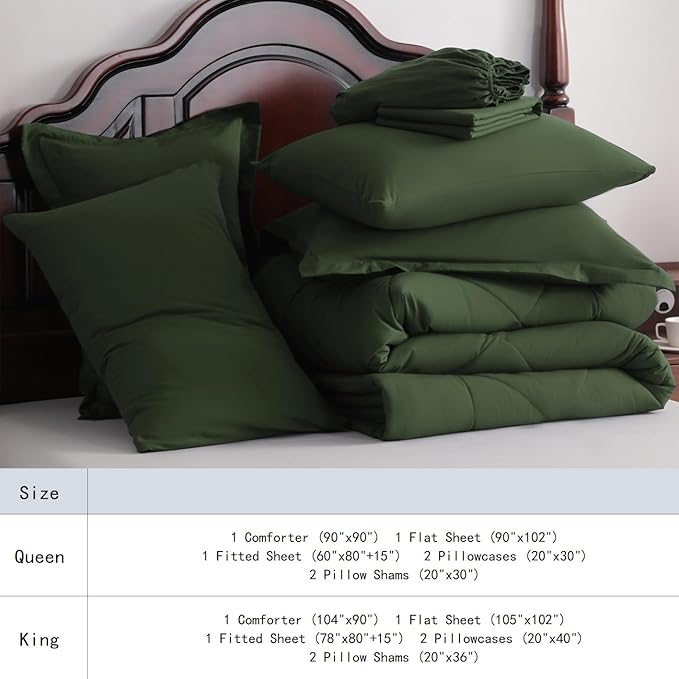 NTBAY Queen Comforter Set with Sheets, 7 Pieces Soft and Breathable Queen - Image 7