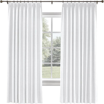 TWOPAGES 26 W x 84 L inch Pinch Pleated Curtain Blackout Linen Drapery by TWOPAGES