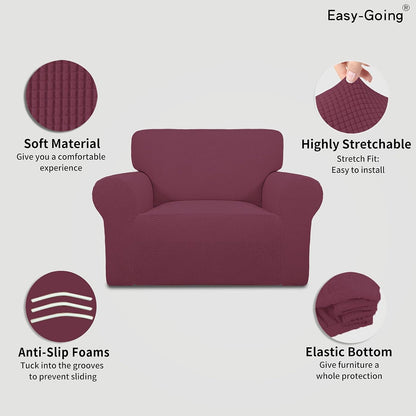easy-going stretch oversized chair slipcover with arm washable, close-up detail
