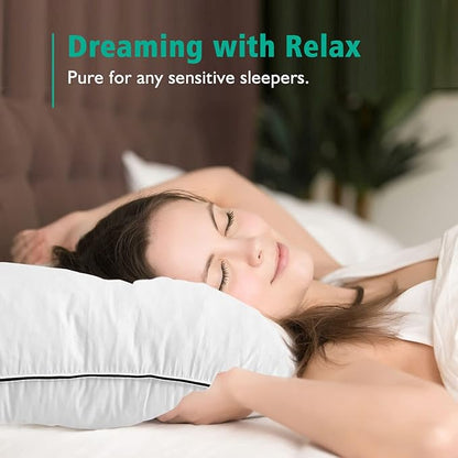 APSMILE Organic Feather Down Pillows Set of 2, Standard Size Bed Pillows - Image 4