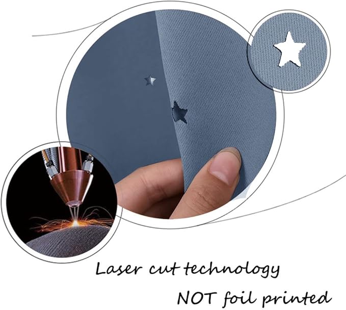 NICETOWN Kids Curtains for Boy's Bedroom, Laser Cutting Star Galaxy Curtains - Image 8