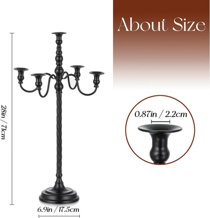 Candeldo 28 Inches Black Floor Candelabra Halloween Decorations Set of 2