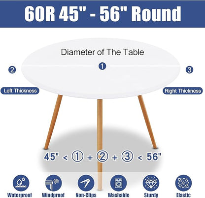 Round Spandex Tablecloth, Elastic Fitted Waterproof Tablecloths - Image 8